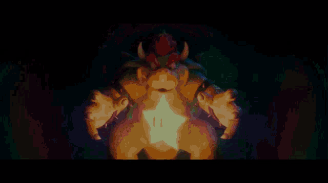 a cartoon character with horns and a star in his hands