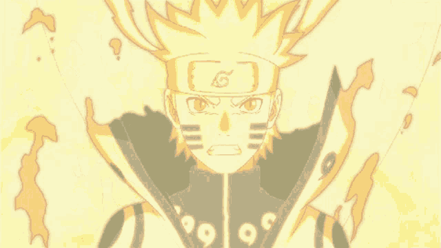 a drawing of naruto with a g on his headband