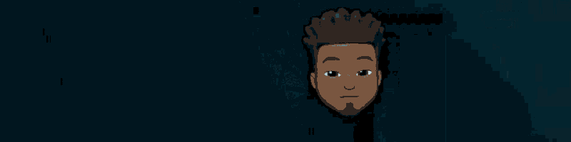 a cartoon of a man 's face with a beard on a dark background