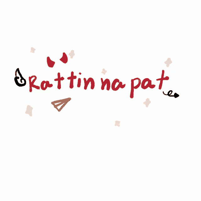 a white background with the words " grattin na pat " in red