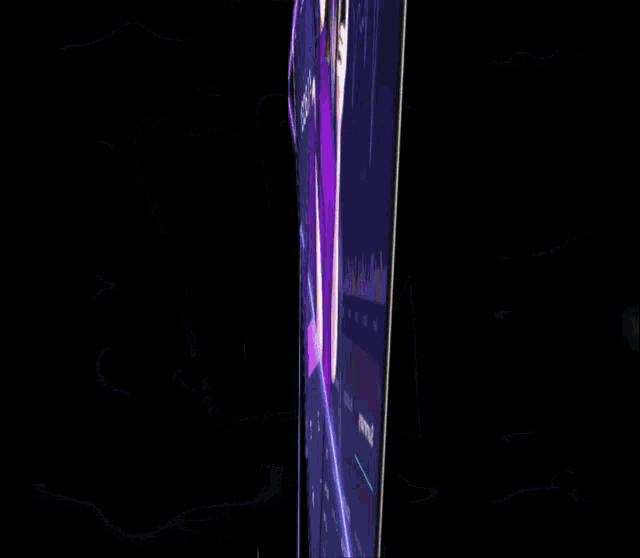 a phone with a purple haired girl holding a phone that says ' scott14 ' on it