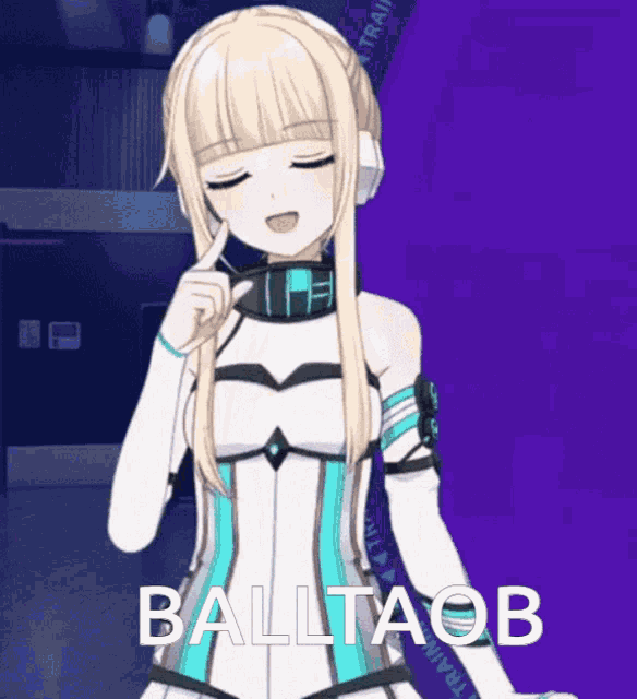 a picture of a blonde anime girl with the name balltaob on the bottom