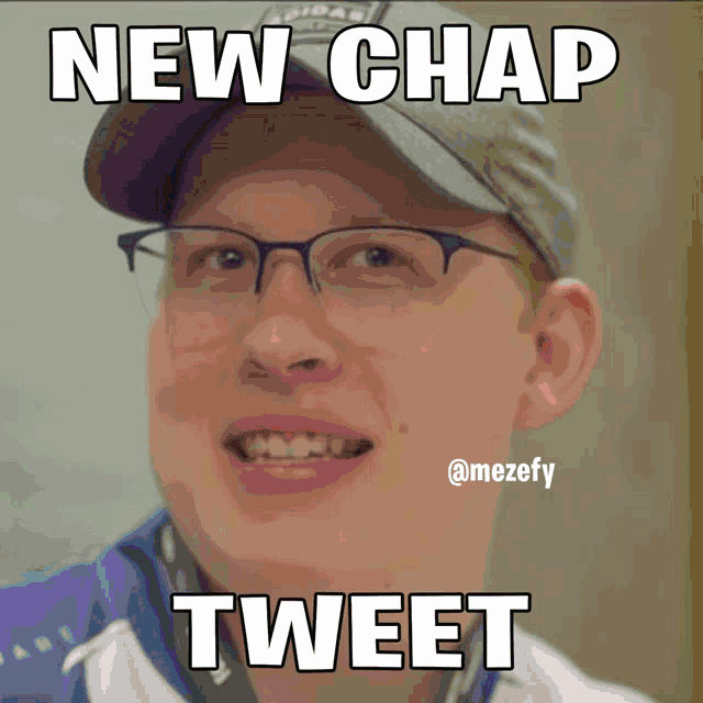 a picture of a man wearing glasses and a hat with the caption new chap tweet