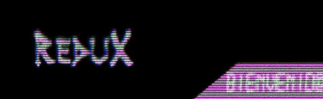 a black background with purple and green lines and the word repux