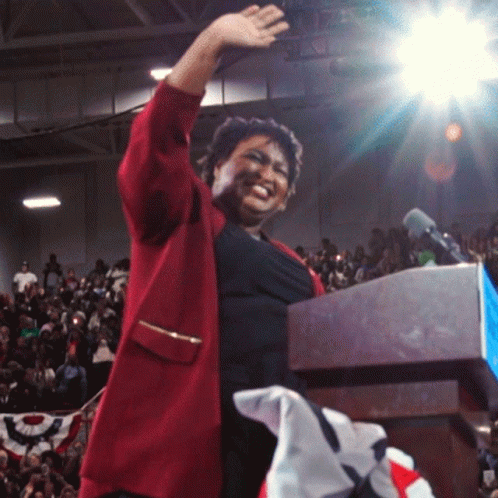 Waving Stacey Abrams GIF - Waving Stacey Abrams All In The Fight For Democracy GIFs