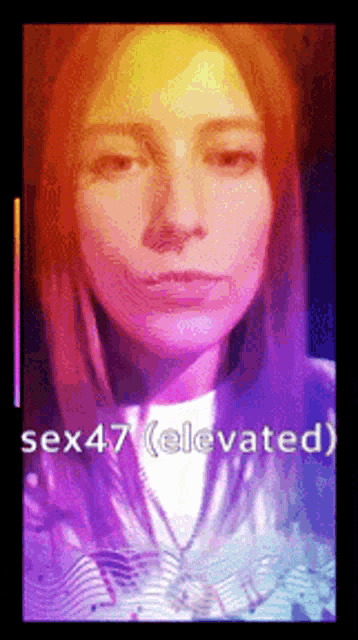 a woman 's face with the words sex47 ( elevated ) above her