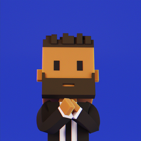 a cartoon character with a beard and a speech bubble that says please