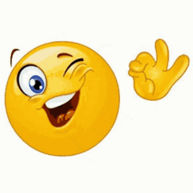 a yellow smiley face is giving a thumbs up sign with its hand .