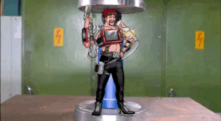 a cartoon drawing of a man standing on a table with a lightning bolt on the wall