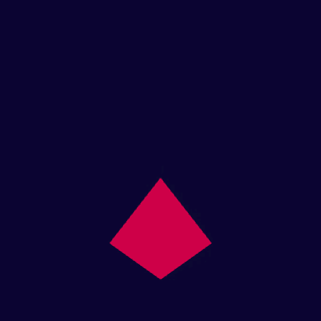 a red pyramid with a blue swirl in the background