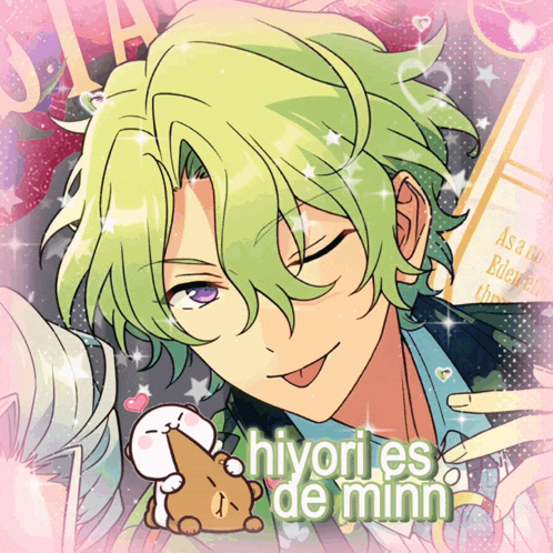 a picture of a person with the name hiyori es de minn on it