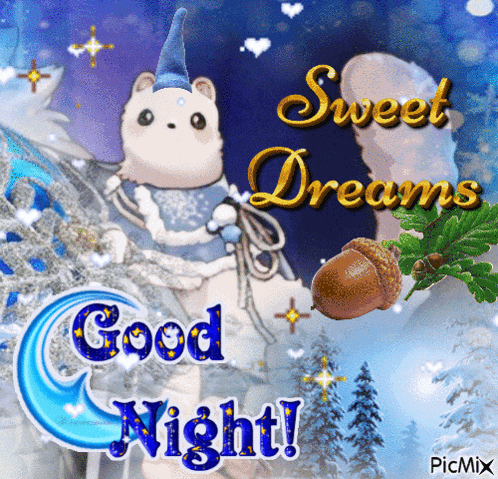 a picture of a teddy bear says good night sweet dreams