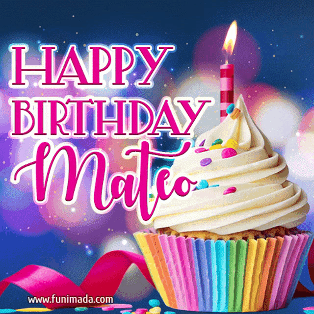 Happy Birthday Mateo Flickering Flames GIF - Happy Birthday Mateo Flickering Flames Rainbow GIFs