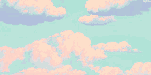 a blue sky with pink clouds and the words trippletail at the bottom right