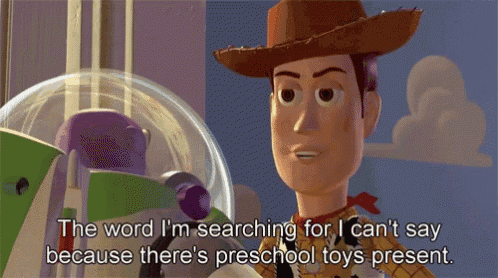 woody from the movie toy story is talking to buzz lightyear