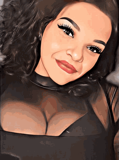 a drawing of a woman 's face with a large breast