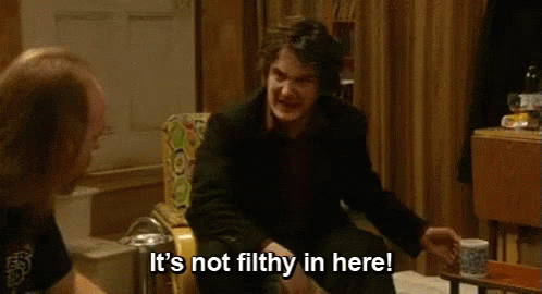 That'S A Table Mug GIF - Black Books Its Not Filthy Clean GIFs
