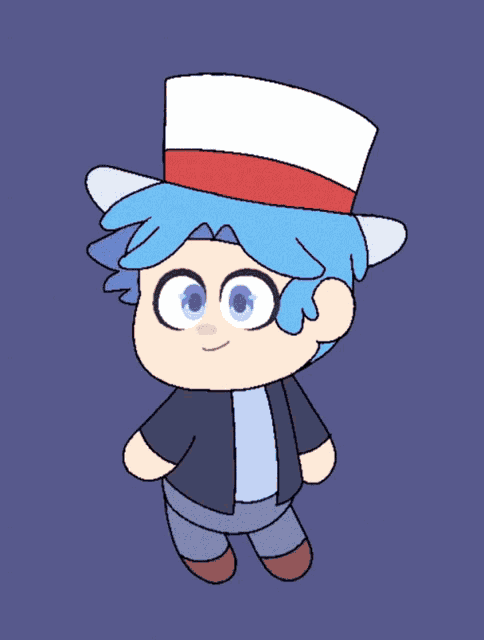 a cartoon character wearing a top hat and a jacket