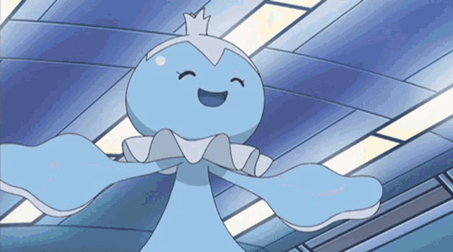 a cartoon character with a crown on his head is smiling