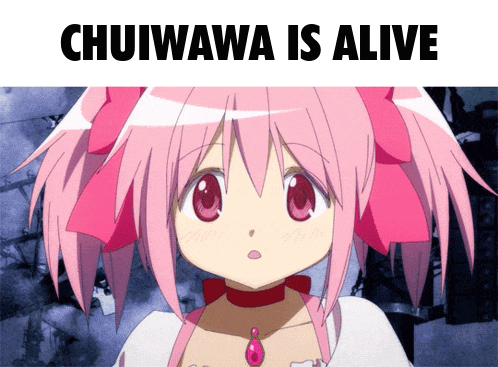 a picture of a girl with the words chuiwawa is alive below her