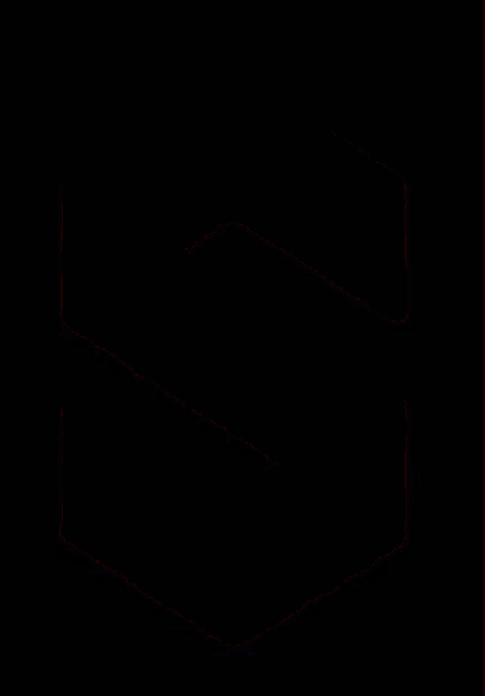 a colorful image of a letter s in a hexagon on a black background