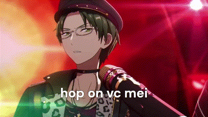 a man with glasses and a hat is standing in front of a red background with the words hop on vc mei written on it