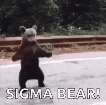 a bear is dancing on the side of a road .