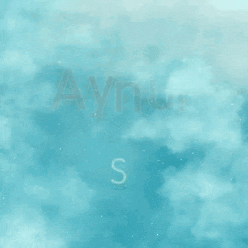 a blue background with the name aynur written in red