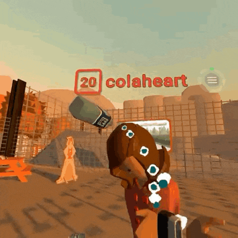 a cartoon character is holding a microphone in a video game that says colaheart