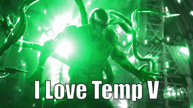 a picture of venom with the words i love temp v on it