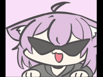 a drawing of a cat girl wearing sunglasses and a cat ear