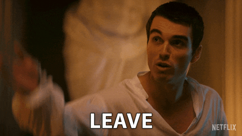a man in a white shirt has the word leave written on his chest