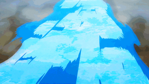 a painting of a mountain covered in ice and snow