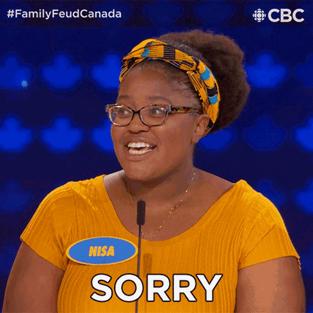 Sorry Nisa GIF - Sorry Nisa Family Feud Canada GIFs
