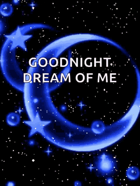 a purple moon with the words goodnight dream of me
