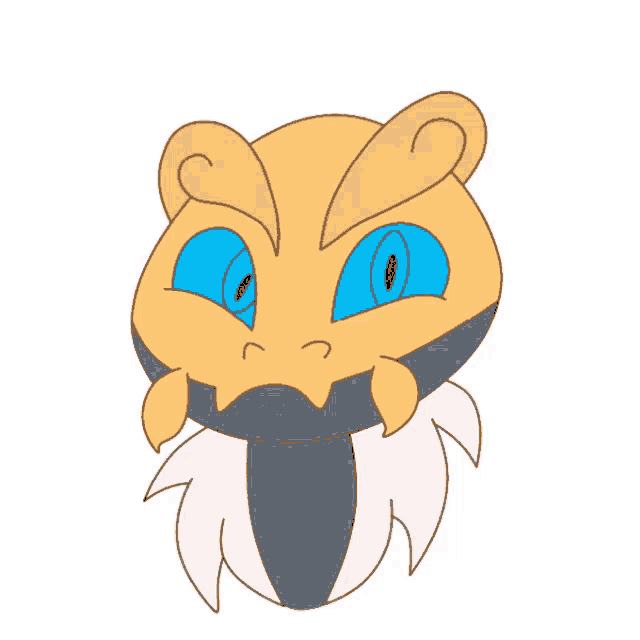 a drawing of a bug with blue eyes