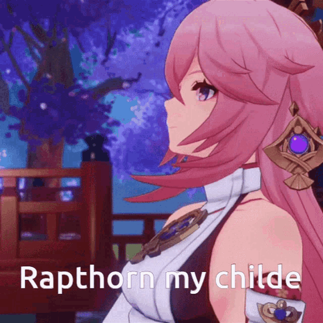 a picture of a girl with the words rapthorn my childe