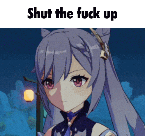 a picture of a girl with the words shut the fuck up