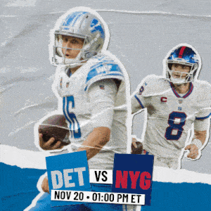 a poster for a football game between detroit and new york