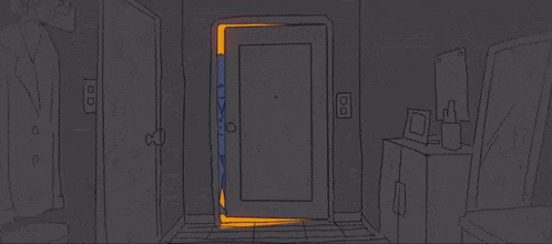 a drawing of a door with the number 8 on it