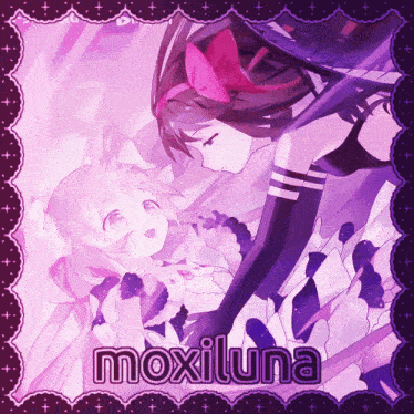 a picture of a girl with the name moxiluna on it