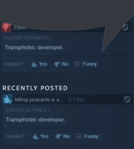 a screenshot of a conversation between a transphobic developer and another person