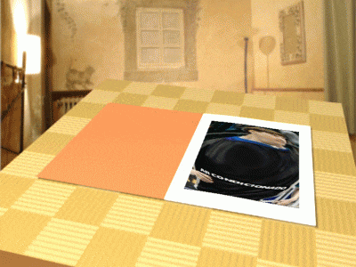 a picture of a man with the word tornado on it is on a table