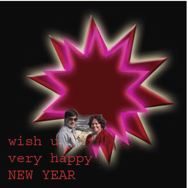 a picture of a man and woman with the words " wish u very happy new year "