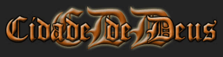 cidade de deus is written in orange letters on a dark background