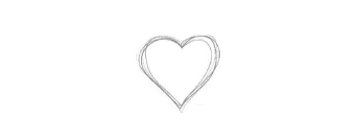 it is a pencil drawing of a heart on a white background .