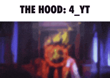 a blurred image of a person with the words the hood 4 yt