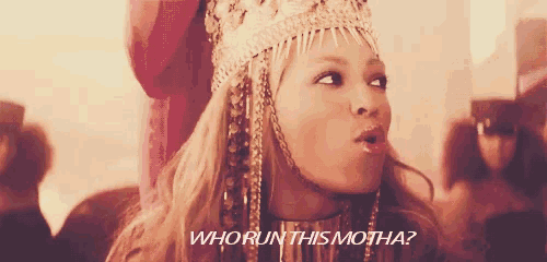 a woman with a crown on her head says whorun this motha