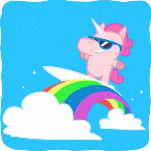Unicorn Surfing GIF - Unicorn Surfing Rainbow GIFs