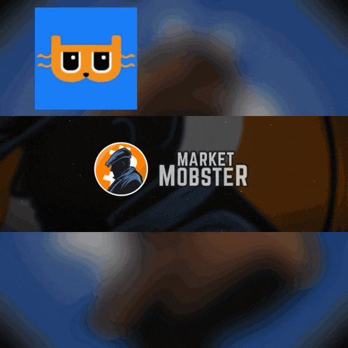 a banner for market mobster shows a man in a circle